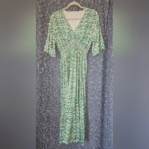 Green Floral Maxi Dress Plus Size XXL